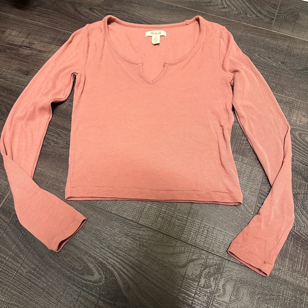 Madewell Ribbed Notch-Front Pajama Tee In Vintage… - image 1